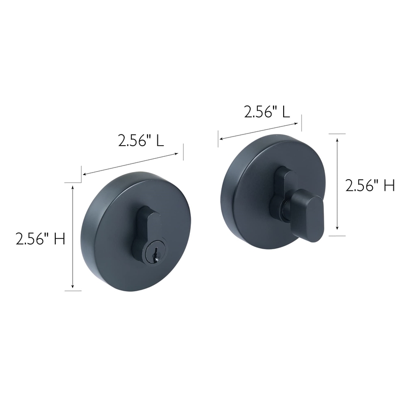 Bowery Hill Single Cylinder Round Metal Deadbolt in Matte Black