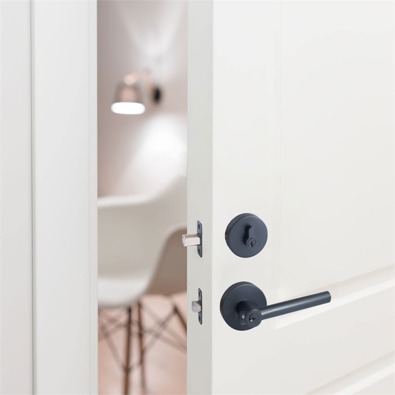 Bowery Hill Single Cylinder Round Metal Deadbolt in Matte Black