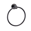 Bowery Hill Modern Metal Bathroom Towel Ring in Matte Black 7.1-Inch