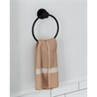 Bowery Hill Modern Metal Bathroom Towel Ring in Matte Black 7.1-Inch