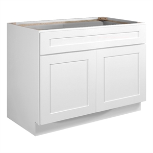 Bowery Hill Wood Sink Base Cabinet in White 42 x 24 x 34.5-Inch