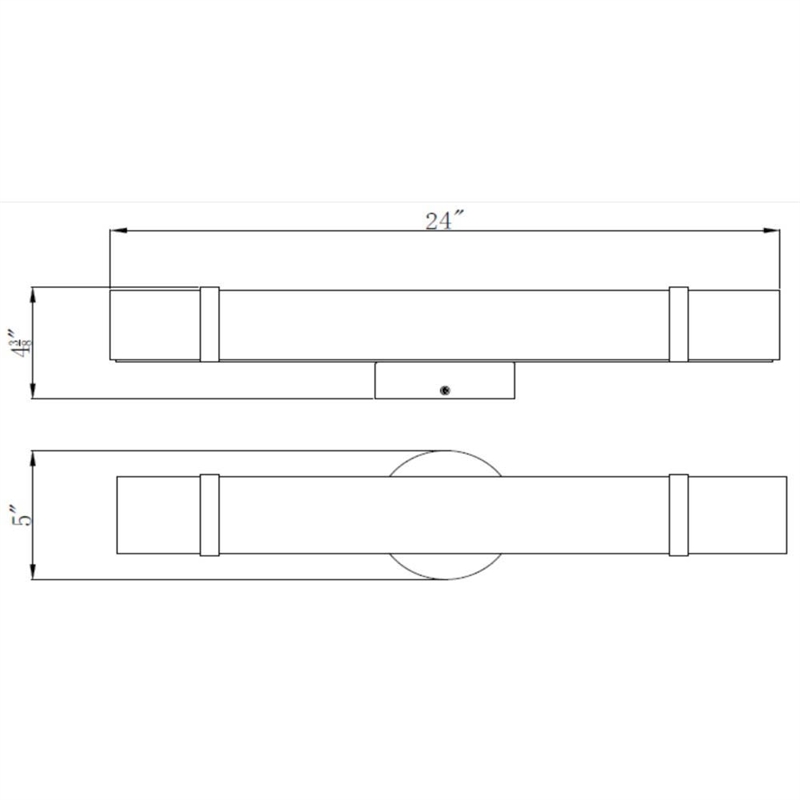 Bowery Hill Horizontal LED Stainless Steel Bath Light in Satin Nickel