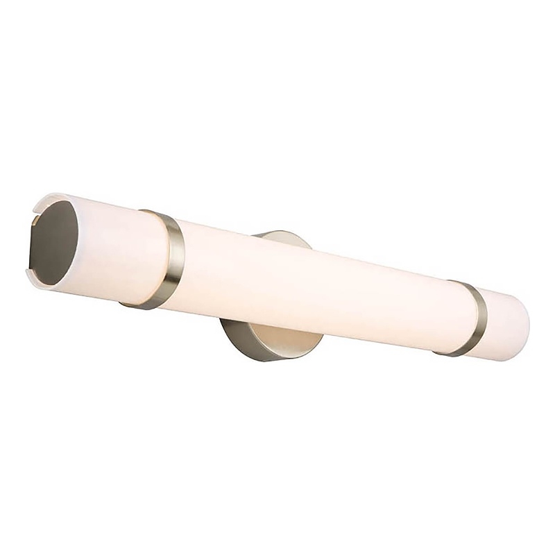 Bowery Hill Horizontal LED Stainless Steel Bath Light in Satin Nickel