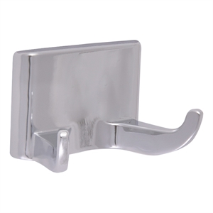 Bowery Hill Metal Double Robe Hook in Polished Chrome/Silver
