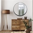 Bowery Hill Round Wall Mirror with Black Metal Iron Frame 36-Inch