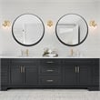 Bowery Hill Round Wall Mirror with Black Metal Iron Frame 36-Inch