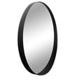 Bowery Hill Round Wall Mirror with Black Metal Iron Frame 36-Inch