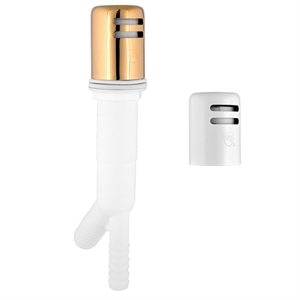 Bowery Hill Brass Dishwasher Air Gap in Satin Gold and White