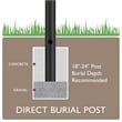 Bowery Hill 80-Inch Steel Lamp Post with 15.5-Inch Cross Arm in Black