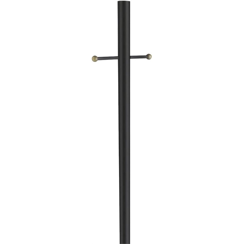Bowery Hill 80-Inch Steel Lamp Post with 15.5-Inch Cross Arm in Black