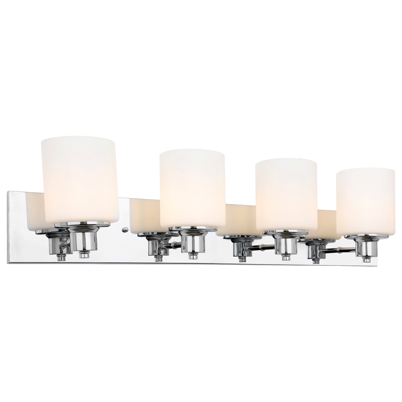 Bowery Hill 4-Light Stainless Steel Vanity Light in Polished Chrome