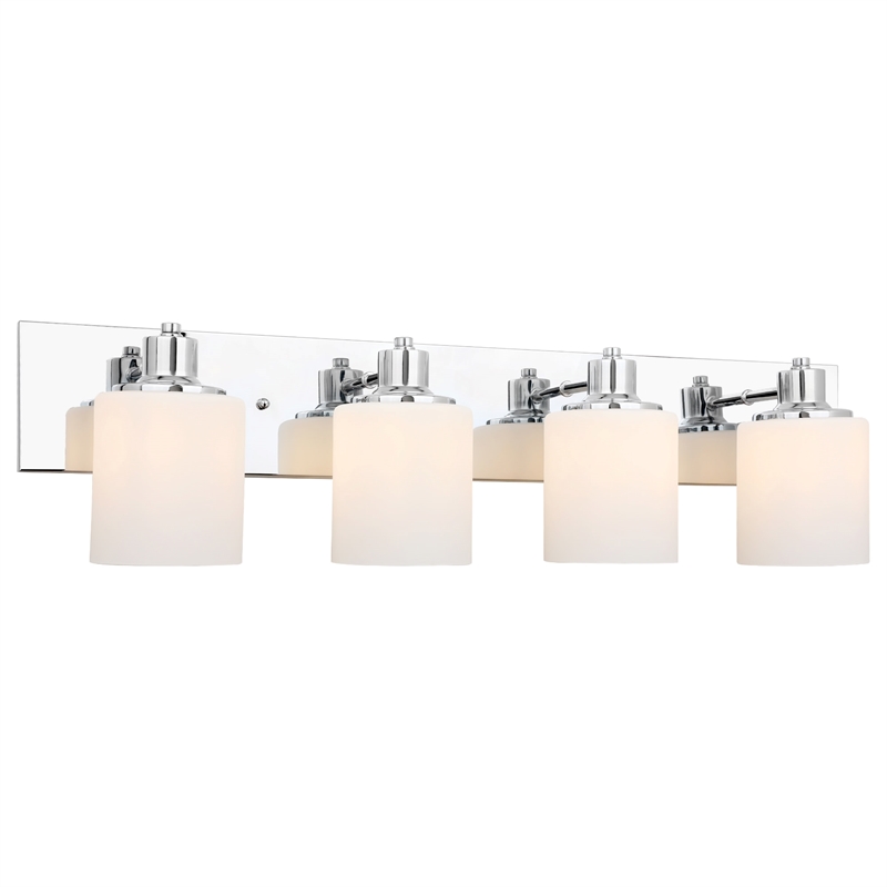 Bowery Hill 4-Light Stainless Steel Vanity Light in Polished Chrome