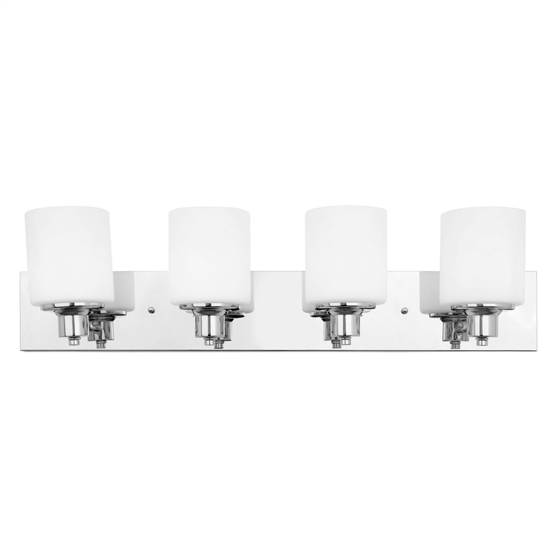 Bowery Hill 4-Light Stainless Steel Vanity Light in Polished Chrome