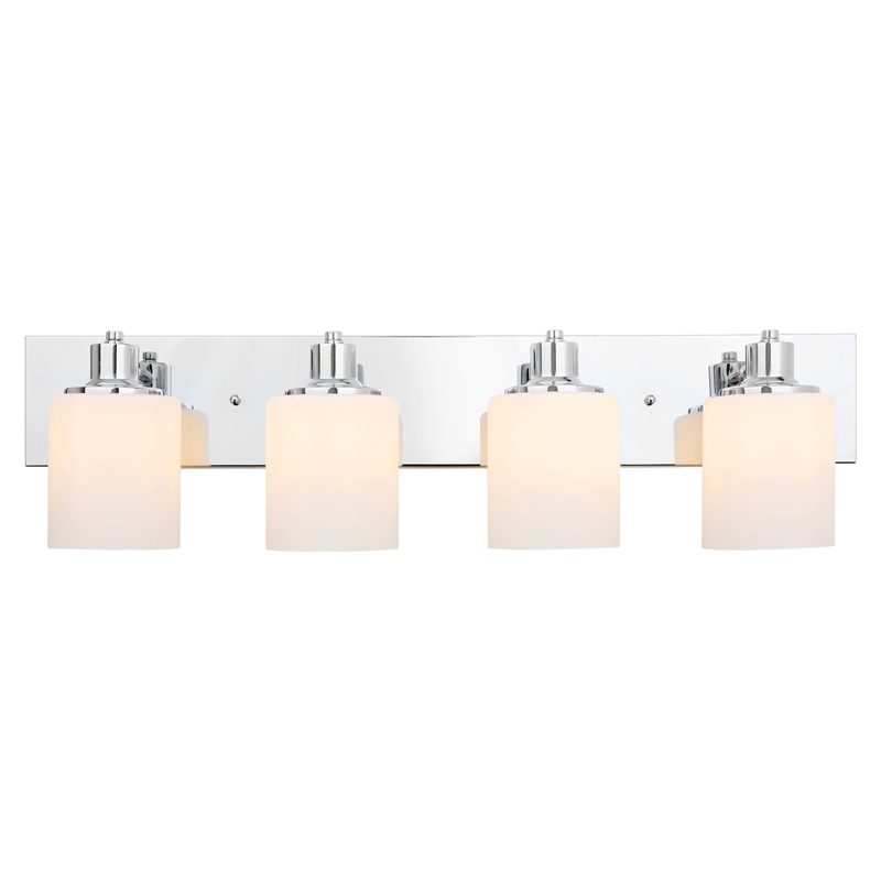 Bowery Hill 4-Light Stainless Steel Vanity Light in Polished Chrome