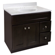 Bowery Hill 37-Inch Solid Wood Vanity with Marble Top in Espresso