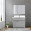 Bowery Hill 37-Inch Solid Wood Vanity with Single Hole Top in Gray