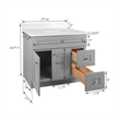 Bowery Hill 37-Inch Solid Wood Vanity with Single Hole Top in Gray