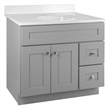 Bowery Hill 37-Inch Solid Wood Vanity with Single Hole Top in Gray