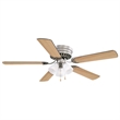 Bowery Hill 52-Inch Stainless Steel Hugger Ceiling Fan in Satin Nickel