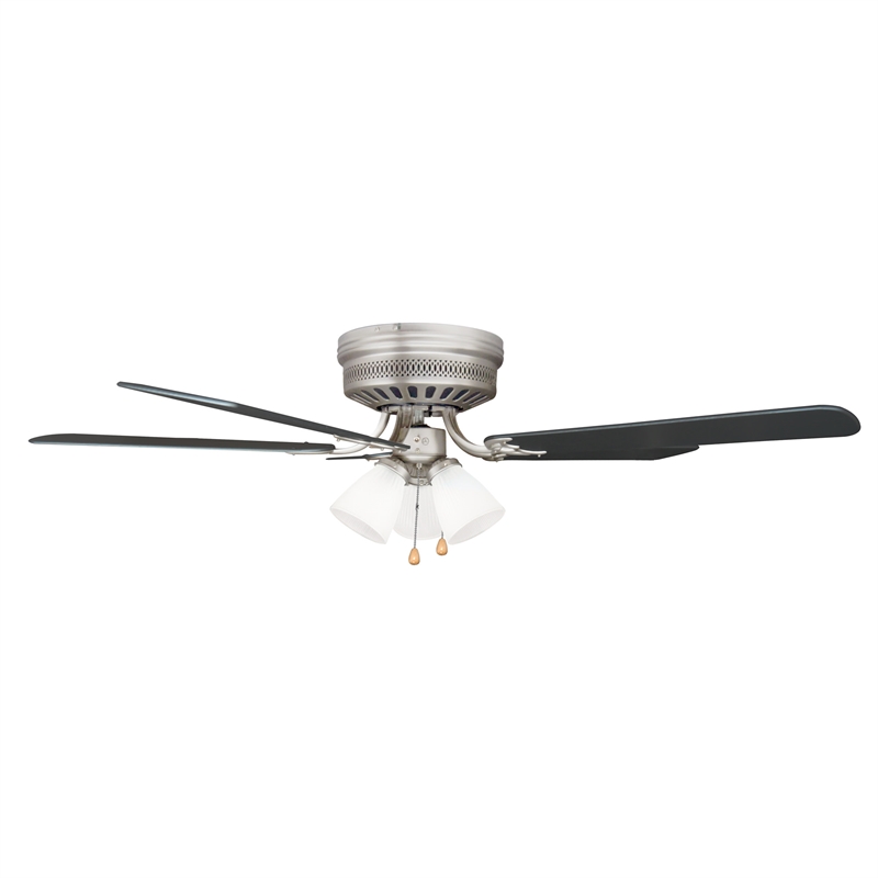 Bowery Hill 52-Inch Stainless Steel Hugger Ceiling Fan in Satin Nickel