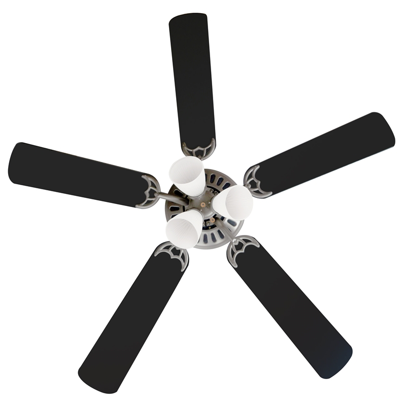 Bowery Hill 52-Inch Stainless Steel Hugger Ceiling Fan in Satin Nickel