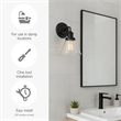 Bowery Hill Transitional Seedy Glass Wall Light in Matte Black - 60 Watt