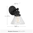 Bowery Hill Transitional Seedy Glass Wall Light in Matte Black - 60 Watt