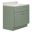 Bowery Hill 31-Inch Bath Vanity - Evergreen Fog Base and Ivory Swirl Top