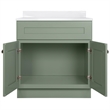 Bowery Hill 31-Inch Bath Vanity - Evergreen Fog Base and Solid White Top