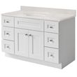 Bowery Hill 49-Inch Assembled Bath Vanity - White Base and Ivory Swirl Top