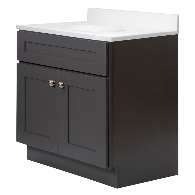 Bowery Hill 31-Inch Bath Vanity - Urbane Bronze Base and Single Hole Top