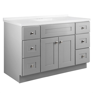 Bowery Hill 49-Inch Assembled Bath Vanity - Gray Base and Rectangular Top