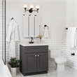 Bowery Hill 31-Inch Bath Vanity - Urbane Bronze Base and Ivory Swirl Top