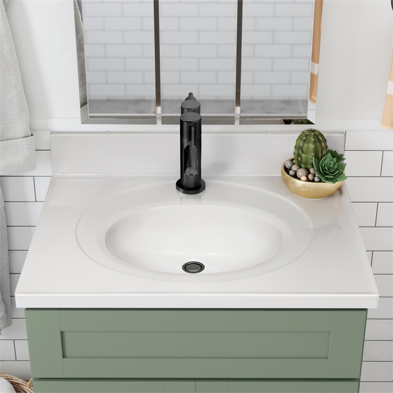 Bowery Hill 31-Inch Bath Vanity - Evergreen Fog Base and Single Hole Top