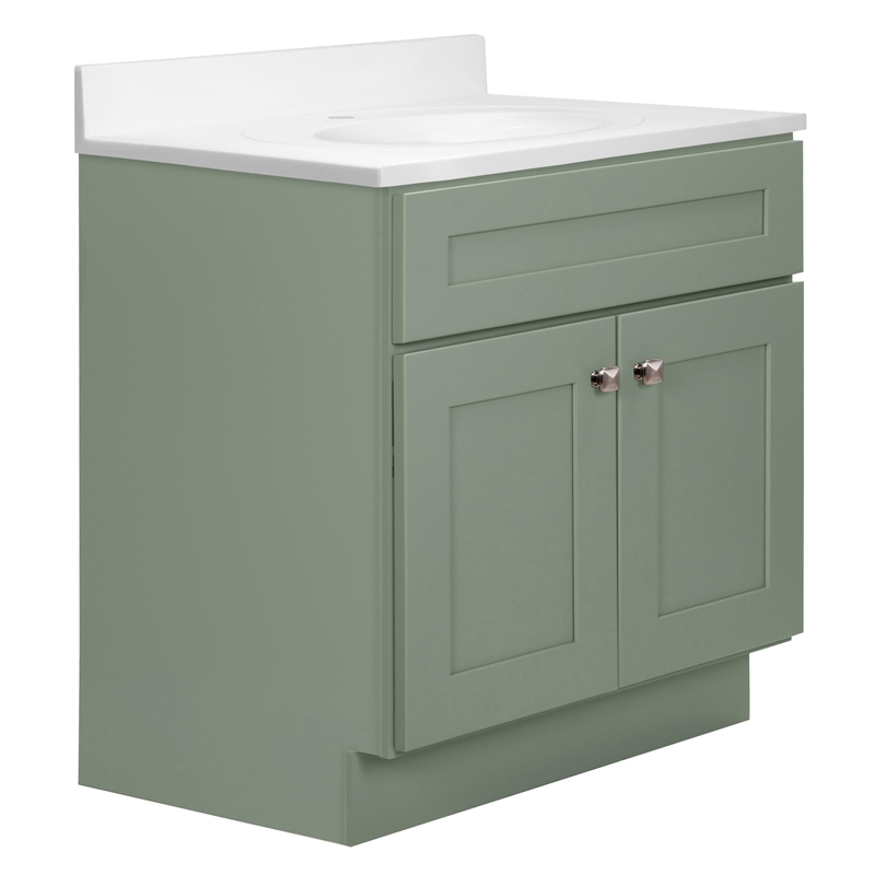 Bowery Hill 31-Inch Bath Vanity - Evergreen Fog Base and Single Hole Top