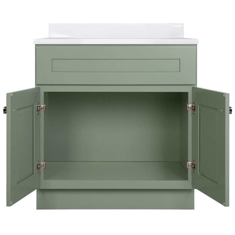 Bowery Hill 31-Inch Bath Vanity - Evergreen Fog Base and Single Hole Top