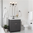 Bowery Hill 31-Inch Bath Vanity - Urbane Bronze Base and Solid White Top