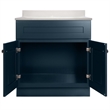 Bowery Hill 31-Inch Bath Vanity - Dark Night Base and Ivory Swirl Top