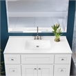 Bowery Hill 49-Inch Assembled Bath Vanity - White Base and Rectangular Top