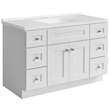 Bowery Hill 49-Inch Assembled Bath Vanity - White Base and Rectangular Top