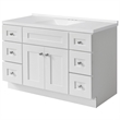 Bowery Hill 49-Inch Assembled Bath Vanity - White Base and Rectangular Top