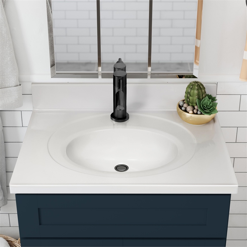 Bowery Hill 31-Inch Bath Vanity - Dark Night Base and Single Hole Top