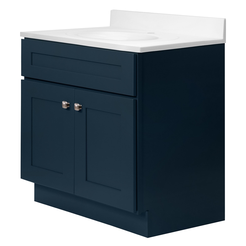 Bowery Hill 31-Inch Bath Vanity - Dark Night Base and Single Hole Top