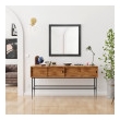 Bowery Hill Square Wood Wall Mirror in Espresso 30 x 30-Inch