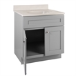 Bowery Hill 31-Inch Solid Wood Vanity with White Marble Top in Gray