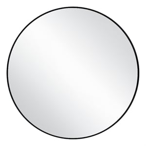 Bowery Hill 28-Inch Round Decorative Wall Mirror with Black Frame