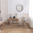 Bowery Hill 24-Inch Mid-Century Round Wall Mirror with Black Iron Frame