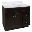 Bowery Hill 37-Inch Wood Vanity with White Top in Sherwin Williams Brown
