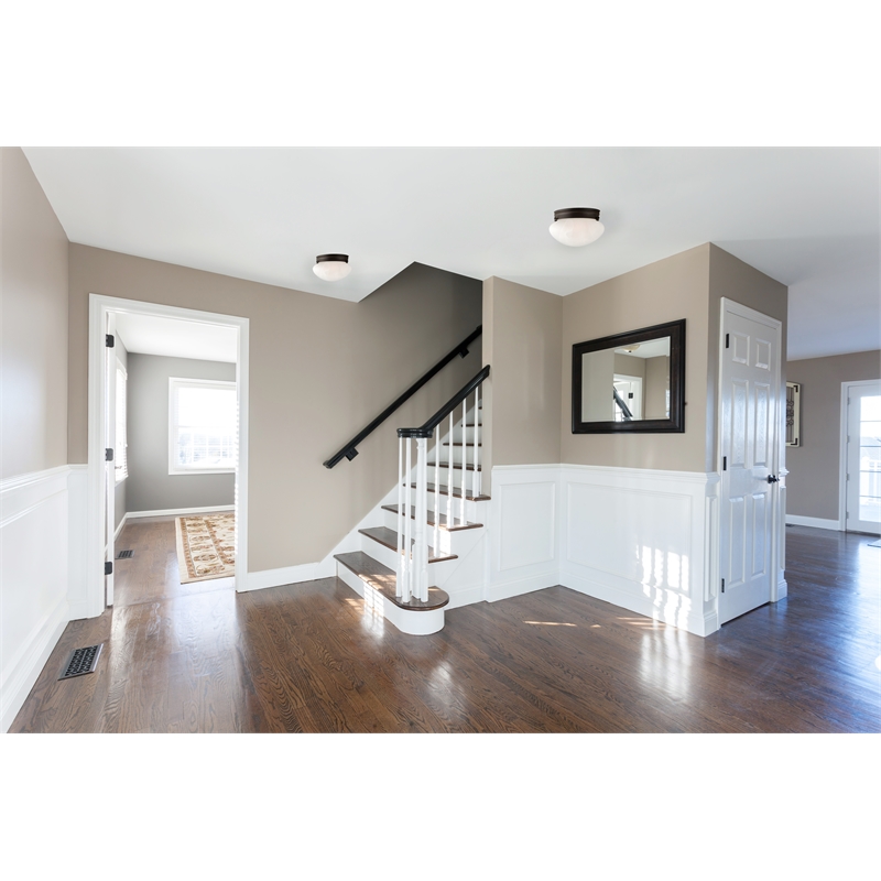 Bowery Hill 1-Light Dome Flush Mount Ceiling Light in Oil-Rubbed Bronze