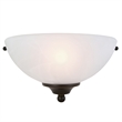 Bowery Hill 1-Light Alabaster Glass Wall Sconce in Oil-Rubbed Bronze